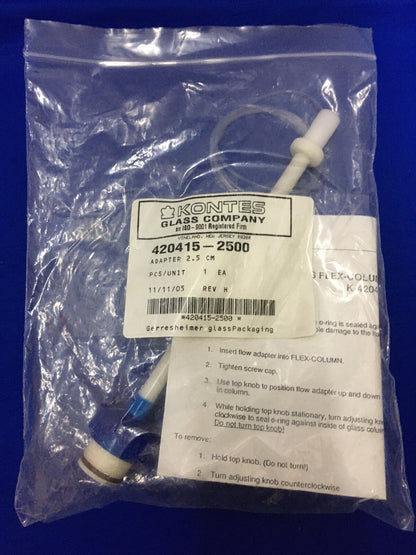 KONTES GLASS COMPANY 420415-2500 ADAPTER 2.5 CM